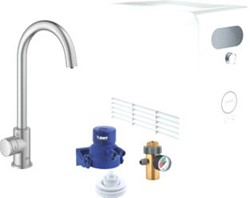 GROHE BLUE PROFESSIONAL KEUKENMENGKRAAN MET KOELER MONO EENGREEPS WIFI BLUETOOTH 153MM C-UITLOOP DRAAIBAAR SUPERSTEEL 31302DC2
