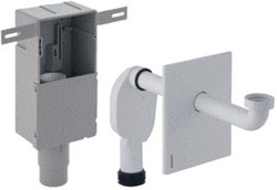 GEBERIT WASTAFEL INBOUWSIFON MET INBOUWKAST 1.1/4XD50-56 GLANSCHROOM 151.120.21.1