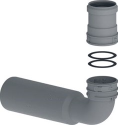 BURGERHOUT ENKELW ROOKGASHULPSTUK 2 AANSL. KUNSTSTOF GRIJS WAND 2.2MM 400471374
