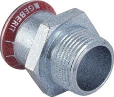 GEBERIT MAPRESS PUNTSTUK RECHT 1-DELIG C-STAAL MET CIIR AFDICHTRING 35MM X R1.1/2 (PERSMOF X BUITENDRAAD) 21720