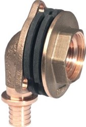 REHAU AANSLUITKNIE RAUTITAN RX+ 16 RP 1/2 VOOR INBOUW STORTBAK FITTINGLICHAAM UIT LOODVRIJ BRONS CONFORM DIN SPEC 2701 14563731001