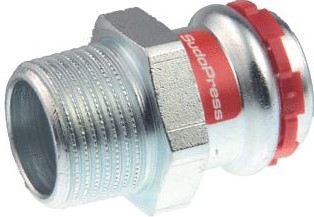 VSH SUDOPRESS STAAL RECHTE KOPPELING PUNTSTUK 35MM X 1 1/4 STAAL (PERS X BUITENDRAAD) 6560279