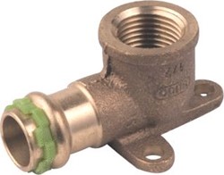 VSH MUURPLAAT SUDOPRESS 90GRADEN GRADEN 22MM X 3/4 (PERSMOP X BINNENDRAAD) DN20 MAX 16 BAR KOPER ONBEHANDELD 6672633