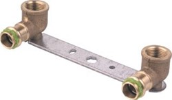VSH SUDOPRESS KOPER GEMINI BEUGEL HOH 150MM 15MM X 1/2 (PERS X BINNENDRAAD). MET VLAKKE FIXATIEBEUGEL 6673271