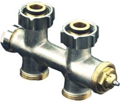OVENTROP MULTIBLOCK H-ONDERBLOK T 2-PIJPS 3/4 RECHT KVS = 0,75 M3/H 1184013