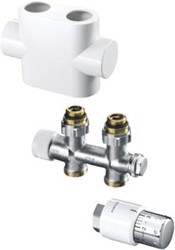 OVENTROP MULTIBLOCK AANSLUITSET T / UNI-SH 1/2 RECHT KVS = 0,75 M3/H WIT 1184183