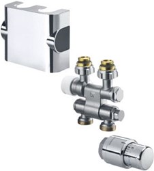 OVENTROP MULTIBLOCK AANSLUITSET TF / UNI-SH 1/2 DRAAIBAAR KVS = 0,75 M3/H CHROOM 1184235