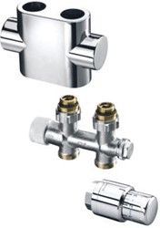 OVENTROP MULTIBLOCK AANSLUITSET T / UNI-SH 1/2 RECHT KVS = 0,75 M3/H CHROOM 1184283
