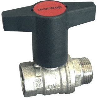 OVENTROP OPTIBAL KOGELKRAAN VERNIKKELD MET KNEVELGREEP DN32 11/4 BI X 11/4 BU PN16 1077310