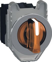 SCHNEIDER ELECTRIC ILLUMINATED SELECTOR SWITCH FLUSH MOUNTED METAL ORANGE 30 3 POSITIONS STAY PUT 230...240 V AC 1 NO + 1 NC XB4FK135M5