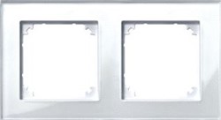 SCHNEIDER ELECTRIC MERTEN M-PLAN AFDEKRAAM SCHAKELMATERIAAL 2-VOUDIG GLAS BRILJANTWIT 489219