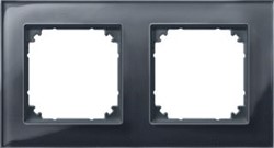 SCHNEIDER ELECTRIC MERTEN M-PLAN AFDEKRAAM SCHAKELMATERIAAL AFDEKRAAM 2-VOUDIG GLAS ONYXZWART 489203