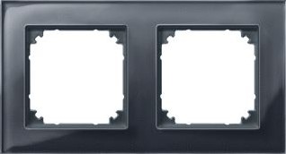 SCHNEIDER ELECTRIC MERTEN M-PLAN AFDEKRAAM SCHAKELMATERIAAL AFDEKRAAM 2-VOUDIG GLAS ONYXZWART 489203