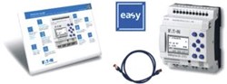 EATON EASY E4 STARTERSET EASY-E4-DC-12RC1 12/24 V DC 24 V AC 8DI 4DQ RELAIS MET DISPLAY SOFTWARE LICENTIE FLYER 197227