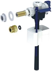 GEBERIT VLOTTERKRAAN TYPE 333 MET ZIJAANSLUITING 3/8 EN 1/2 NIPPEL IS VAN MESSING 136724003