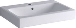 GEBERIT ICON WASTAFEL 1X WASKOM KRAANGAT MIDDEN OVERLOOP KERAMIEK 600 X 485 X 155MM (BXDXH) WIT 124060000