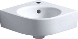 GEBERIT RENOVA COMPACT HOEKFONTEIN 1X WASKOM KRAANGAT MIDDEN OVERLOOP KERAMIEK 450 X 395 X 155MM (BXDXH) WIT 276132000