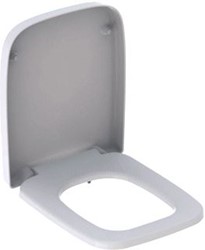 GEBERIT RENOVA PLAN CLOSETZITTING MET DEKSEL HOEKIG DESIGN RVS SCHARNIEREN DUROPLAST WIT (MONTAGE VAN BOVENAF) 572180000