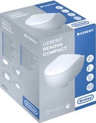 GEBERIT RENOVA COMPACT WANDCLOSET DIESPOEL VERD. VORM RIMFREE INCL. ZITTING 49CM WIT 500.803.00.1