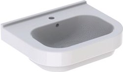 GEBERIT 300 BASIC WASTAFEL 1X WASKOM KRAANGAT MIDDEN OVERLOOP KERAMIEK VUILAFSTOTEND 600 X 475 X 195MM (BXDXH) WIT S8300300001G