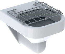 GEBERIT 300 BASIC UITSTORTGOOTSTEEN 1X SPOELBAK MET KLAPROOSTER KERAMIEK 400 X 490 X 370MM (DXBXH) WIT S8A00600000G