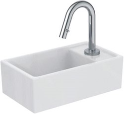 IDEAL STANDARD TIEMPO FONTEINPACK 370 X 210 MM MET KRAANGAT RECHTS ZONDER OVERLOOP. MET IDEAL STREAM E2129AA