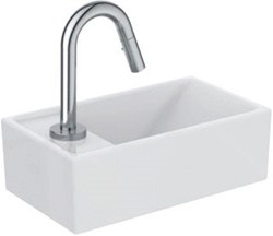 IDEAL STANDARD TIEMPO FONTEINPACK 370 X 210 MM MET KRAANGAT LINKS ZONDER OVERLOOP. MET IDEAL STREAM E2134AA