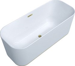 VILLEROY & BOCH FINION BAD VRIJSTAAND 1700X700 PUSH-TO-OPEN-AFVOERPLUG EN OVERLOOP EMOTION FUNCTIE GOUD STEENWIT UBQ177FIN7A300V3RW