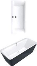 VILLEROY & BOCH SQUARO EDGE 12 BAD VRIJSTAAND 1800X800 NAADLOOS+VOORGEMONTEERDE WATERTOEVOER (VERCHROOMD) EXCELLENCE STEENWIT UBQ180SQE9T2V-RW