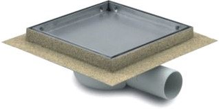 AQUABERG ABS PUT 200X200MM 50 MM ZIJUITL. RVS BETEGELBAAR OP 401620