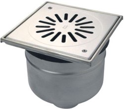 AQUABERG VLOERPUT M/1 AANSL UITWENDIGE BUISDIAMETER 75MM HO 155MM RI VERT 6420S