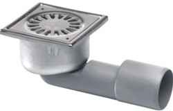 AQUABERG BLÜCHER COMPACT RVS VLOERPUT MET ABS ZIJ-EN ONDERUITL. 40MM DE BOVENZIJDE IS GEPOLIJST 97X97MM VERGRENDELBAAR MET WATERSLOT 25MM 182101040