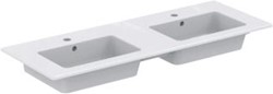 IDEAL STANDARD TIEMPO MEUBELWASTAFEL DUBBEL MET 2X1 KRAANGAT MET OVERLOOP 121.5X45CM WIT E053401