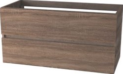 WAVEDESIGN BADMEUBELKAST NAPOLI WASTAFELONDERBOUWKAST 100 CM 2 LADEN SOFTCLOSE SONOMA BROWN 5825549561