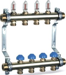WATTS VERDELER VLOERVERWARMING HKV2013-10 GROEPEN 1 + DEBIETMETER 0-6L/MIN MESSING 963825915