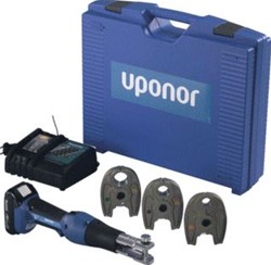 UPONOR S-PRESS ACCU-PERSMACHINE MINI2 MET MINI KSPO PERSBEK MET KUNSTSTOF KOFFER 16 T/M 25MM INCL. ACCU EN ACCULADER 1083594
