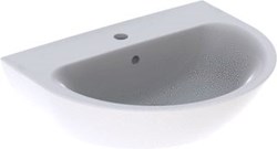 GEBERIT RENOVA WASTAFEL ROND 1X WASKOM KRAANGAT MIDDEN OVERLOOP KERAMIEK VUILAFSTOTEND 600 X 450 X 190MM (BXDXH) WIT 500.370.01.8