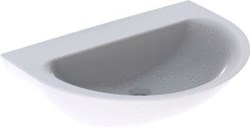 GEBERIT RENOVA WASTAFEL ROND 1X WASKOM KRAANGAT MIDDEN OVERLOOP KERAMIEK 700 X 520 X 190MM (BXDXH) WIT 500.373.01.1