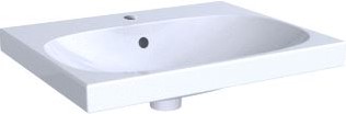 GEBERIT ACANTO WASTAFEL 1X WASKOM KRAANGAT MIDDEN OVERLOOP KERAMIEK VUILAFSTOTEND 600 X 482 X 170MM (BXDXH) WIT 500.620.01.8