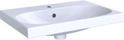 GEBERIT ACANTO WASTAFEL 1X WASKOM KRAANGAT MIDDEN OVERLOOP KERAMIEK VUILAFSTOTEND 600 X 422 X 168MM (BXDXH) WIT (COMPACT) 500.631.01.8