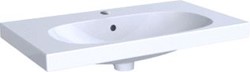 GEBERIT ACANTO WASTAFEL 1X WASKOM KRAANGAT MIDDEN OVERLOOP KERAMIEK VUILAFSTOTEND 750 X 422 X 168MM (BXDXH) WIT (COMPACT) 500.632.01.8