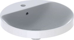 GEBERIT VARIFORM WASTAFEL ROND OPBOUW 1X WASKOM OVERLOOP MET KRAANBANK KERAMIEK 480 X 480 X 178MM (BXDXH) WIT 500.704.01.2