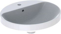 GEBERIT VARIFORM WASTAFEL OVAAL OPBOUW 1X WASKOM KRAANGAT MIDDEN OVERLOOP VUILAFSTOTEND 500 X 450 X 178MM (BXDXH) WIT 500.712.00.2