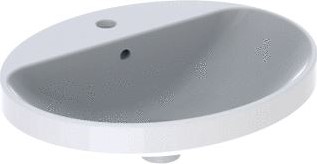 GEBERIT VARIFORM WASTAFEL OVAAL OPBOUW 1X WASKOM KRAANGAT MIDDEN OVERLOOP VUILAFSTOTEND 550 X 400 X 178MM (BXDXH) WIT 500.720.00.2