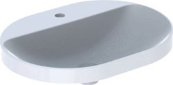 GEBERIT VARIFORM WASTAFEL ELLIPS OPBOUW 1X WASKOM KRAANGAT MIDDEN KERAMIEK 600 X 480 X 178MM (BXDXH) WIT 500.734.01.2