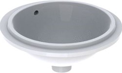 GEBERIT VARIFORM WASTAFEL ROND ONDERBOUW 1X WASKOM OVERLOOP KERAMIEK VUILAFSTOTEND 390 X 390 X 181MM (BXDXH) WIT 500.744.00.2