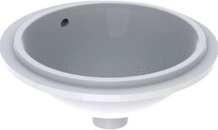 GEBERIT VARIFORM WASTAFEL ROND ONDERBOUW 1X WASKOM OVERLOOP KERAMIEK VUILAFSTOTEND 390 X 390 X 181MM (BXDXH) WIT 500.744.00.2