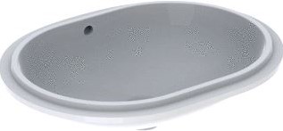 GEBERIT VARIFORM WASTAFEL ELLIPS ONDERBOUW 1X WASKOM OVERLOOP KERAMIEK VUILAFSTOTEND 610 X 460 X 181MM (BXDXH) WIT 500.756.00.2