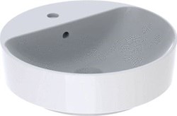GEBERIT VARIFORM WASTAFEL ROND OPZET 1X WASKOM KRAANGAT MIDDEN OVERLOOP KERAMIEK 450 X 450 X 158MM (BXDXH) WIT 500.769.01.2