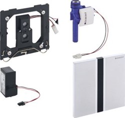 GEBERIT URINOIRSTUURSYSTEEM MET ELEKTRONISCHE SPOELACTIVERING NETVOEDING AFDEKPLAAT TYPE 50 GEBORSTELD ROOD GOUD 116.026.QB.1